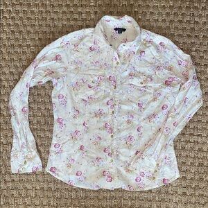 True Grit Cowboy Chic Floral Button-Up Shirt sz Med